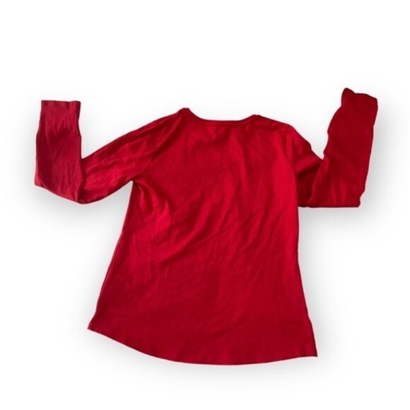 Kids Red Long Sleeve Shirt Size LG 10/12 - Picture 3 of 4